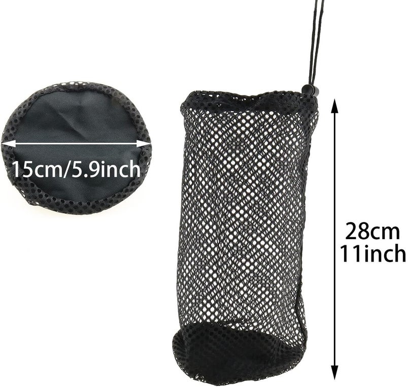 MEETOOT Black Nylon Mesh Golf Pouch - Carries 48-56 Golf Balls - Adjustable Drawstring - Unisex Golfers - Image 1